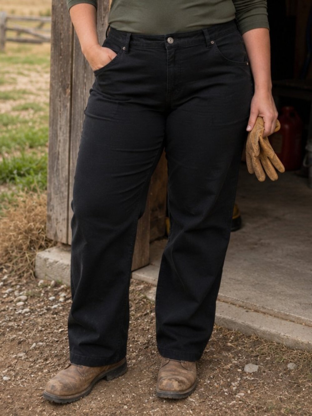 Duluth Trading Co Black Fire Hose Flex Work Pants 18x33 Straight Stretch